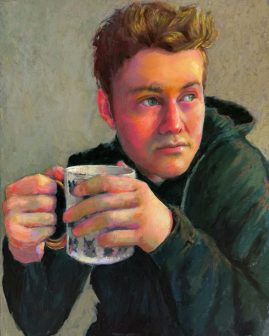 Susan Typert - Early Morning Coffee in the Kitty Cat Cup - 14 x 18