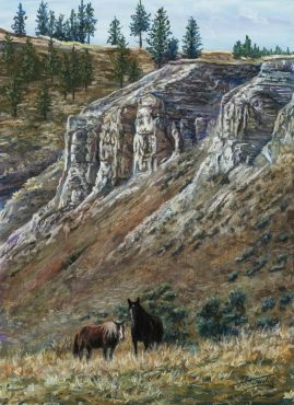 Robert Fitkowsky - Clay Cliffs-Wild Horses 1 - 20 x 28