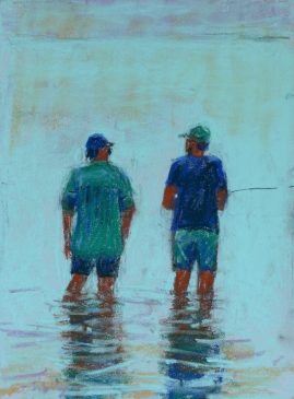 Gail Sibley - End of Day Fishing - 7 × 9.5