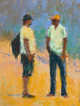 Gail Sibley - Beach Conversation - 7 × 9.5