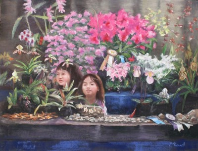 Donna_McDonnell-At-the-Orchid-Show-Lost-in-the-Ladyslippers-20x26
